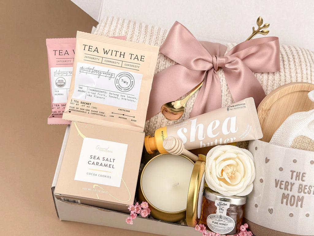 Mother's Day Gift Baskets – Luxury Blanket & Wellness Set