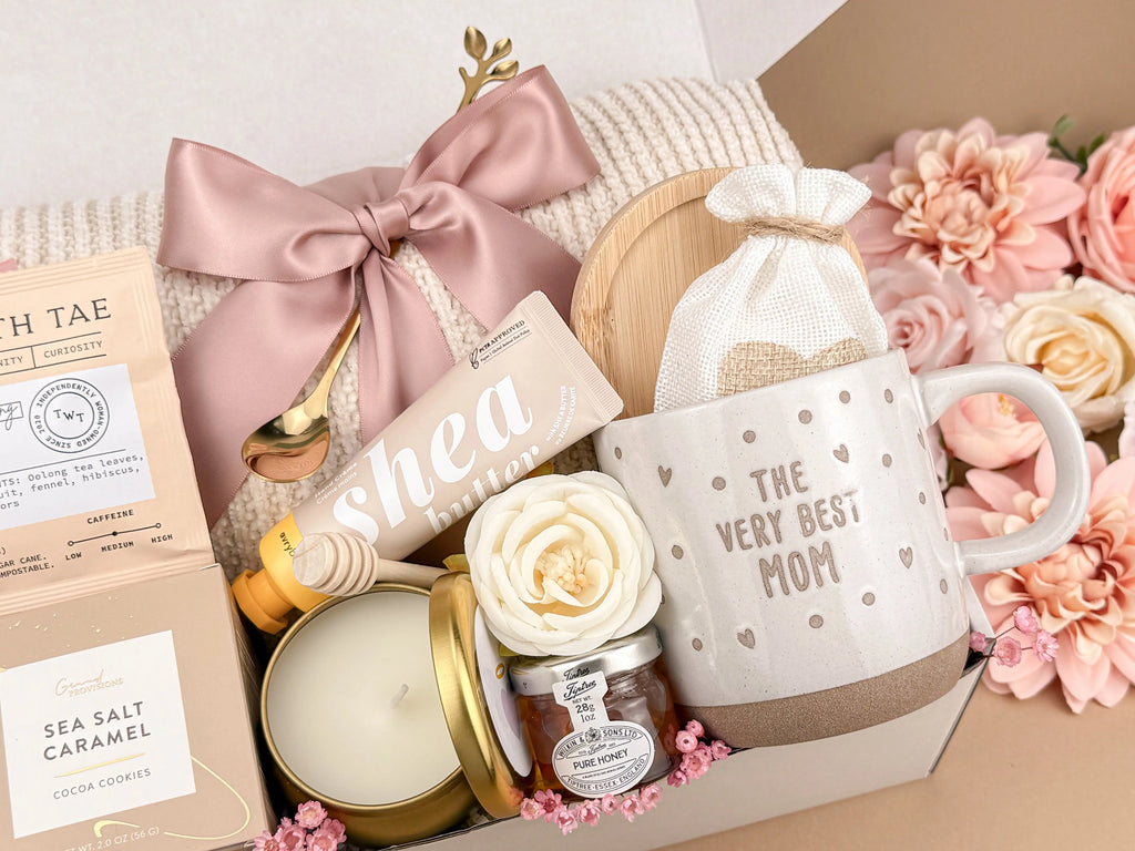 Mother's Day Gift Baskets – Luxury Blanket & Wellness Set