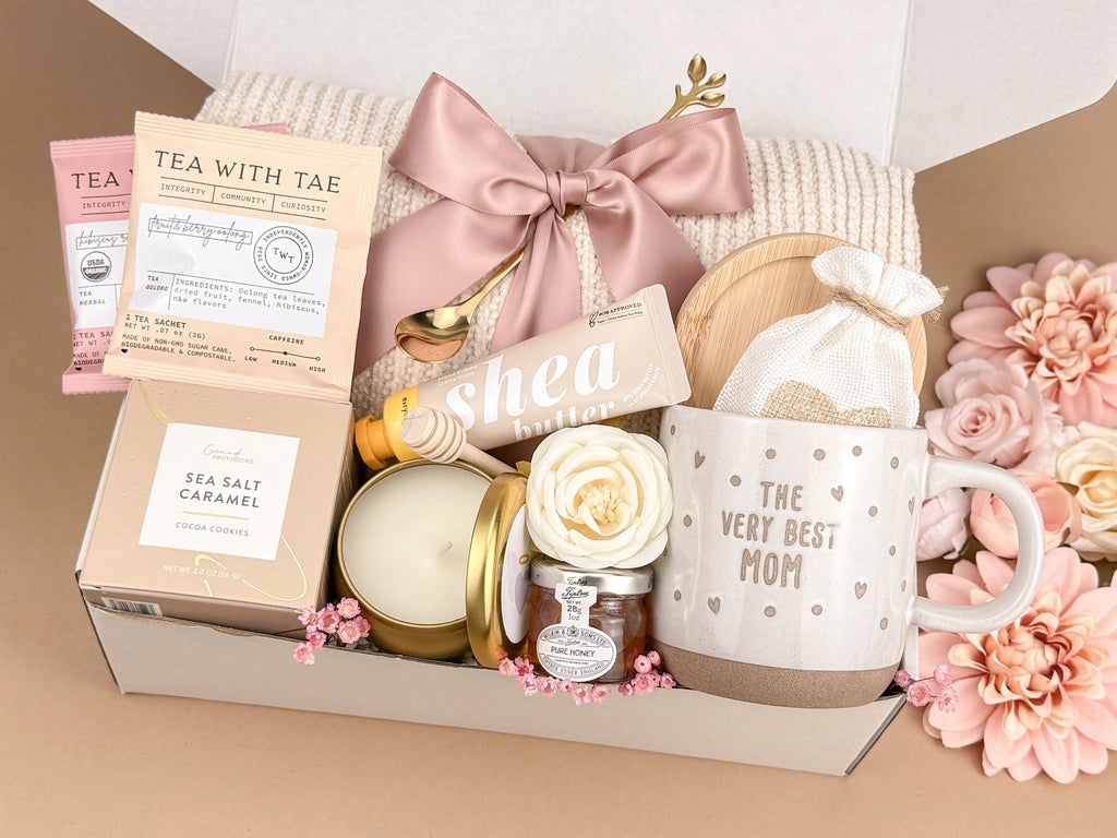 Mother's Day Gift Baskets – Luxury Blanket & Wellness Set