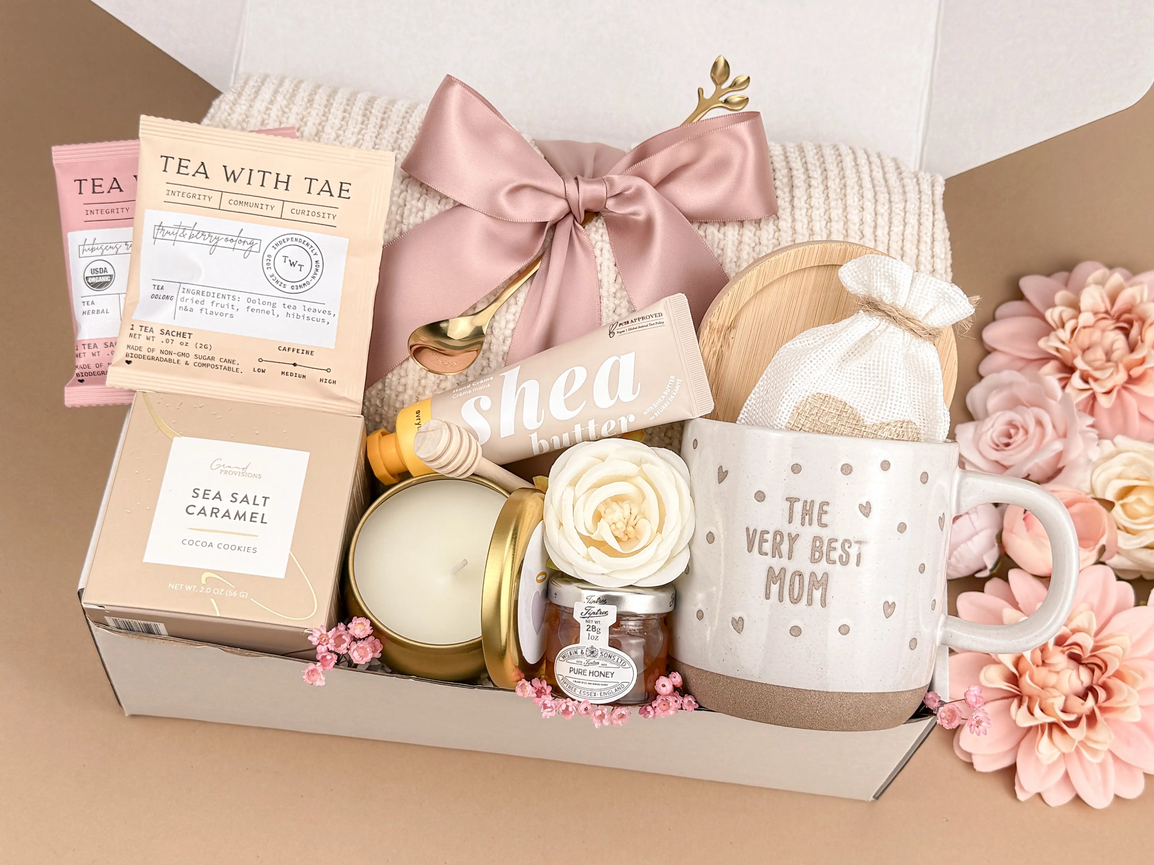 Mother's Day Gift Baskets – Luxury Blanket & Wellness Set