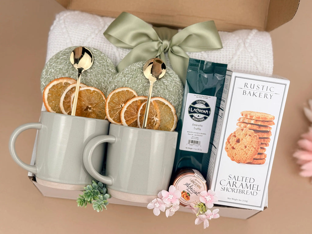 Housewarming Gift Basket – Blanket, Coffee & Home Accents
